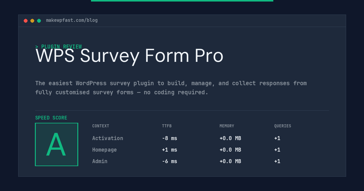 WPS Survey Form Pro - MakeWPFast