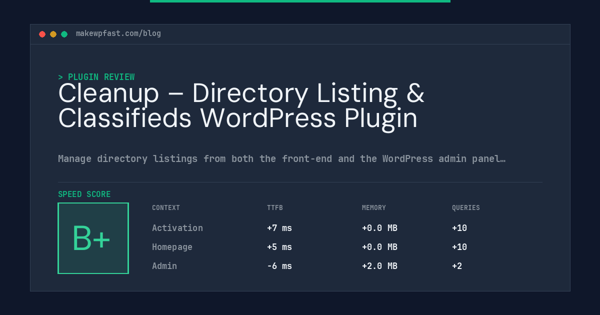 Cleanup – Directory Listing & Classifieds WordPress Plugin - MakeWPFast
