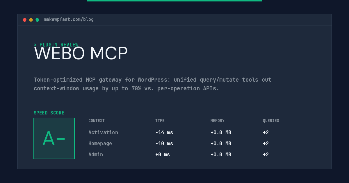WEBO MCP - MakeWPFast