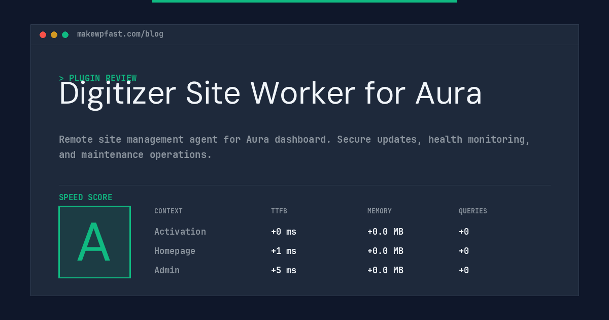 Digitizer Site Worker for Aura - MakeWPFast