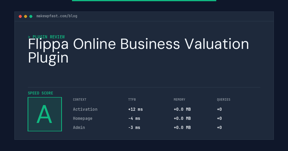Flippa Online Business Valuation Plugin - MakeWPFast