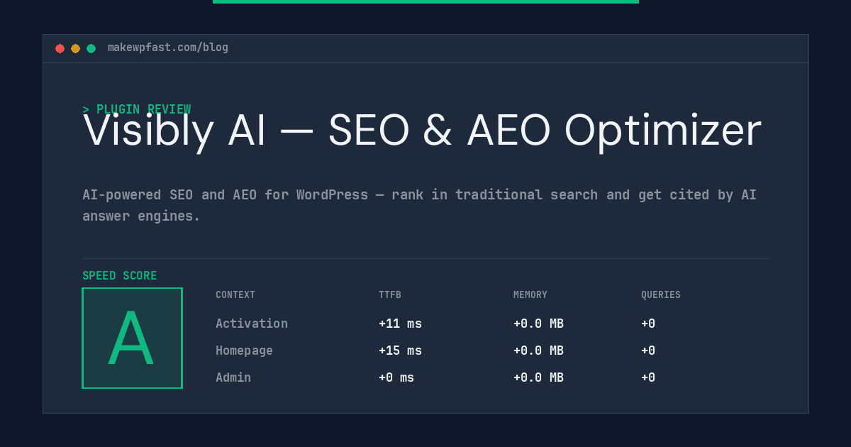 Visibly AI — SEO & AEO Optimizer - MakeWPFast