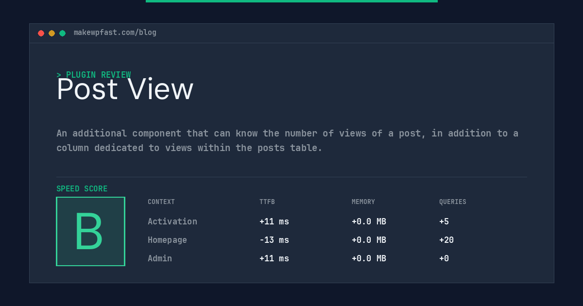 Post View - MakeWPFast