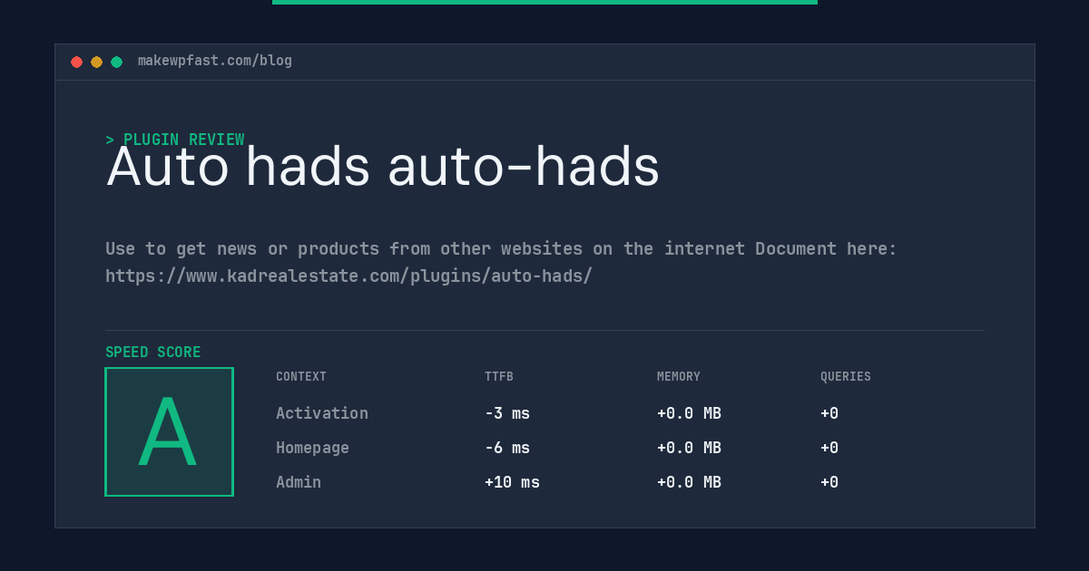 Auto hads auto-hads - MakeWPFast