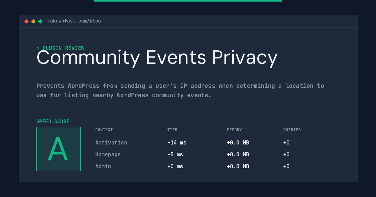 Community Events Privacy - MakeWPFast