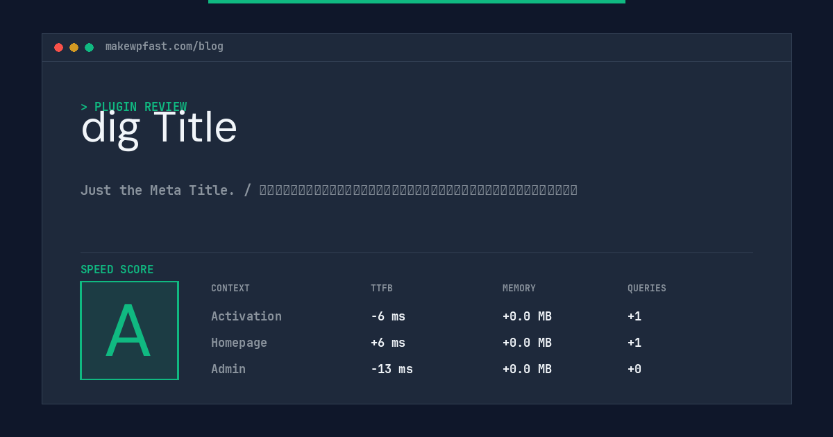 dig Title - MakeWPFast