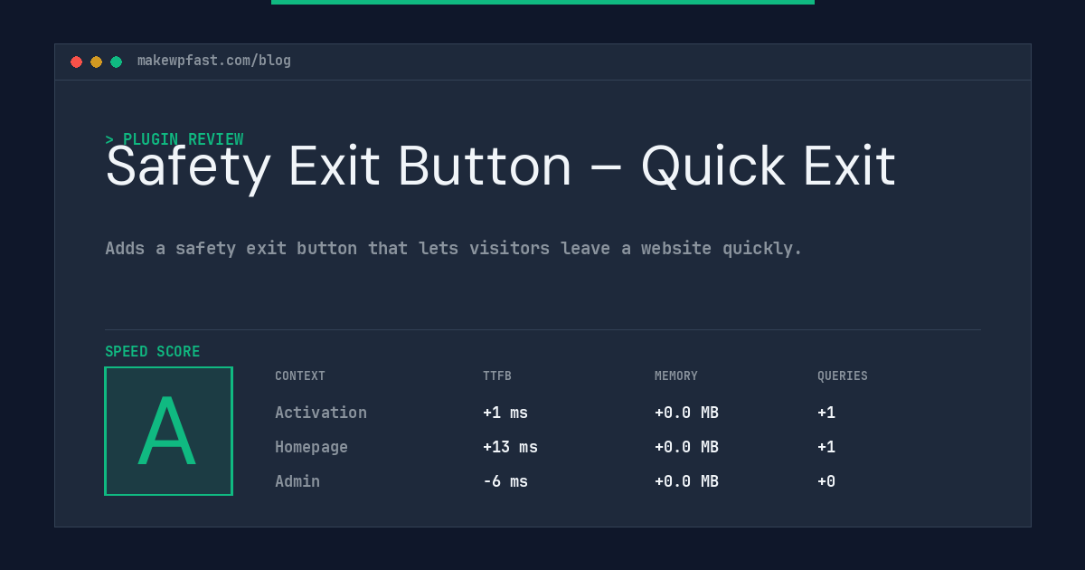 Safety Exit Button – Quick Exit - MakeWPFast