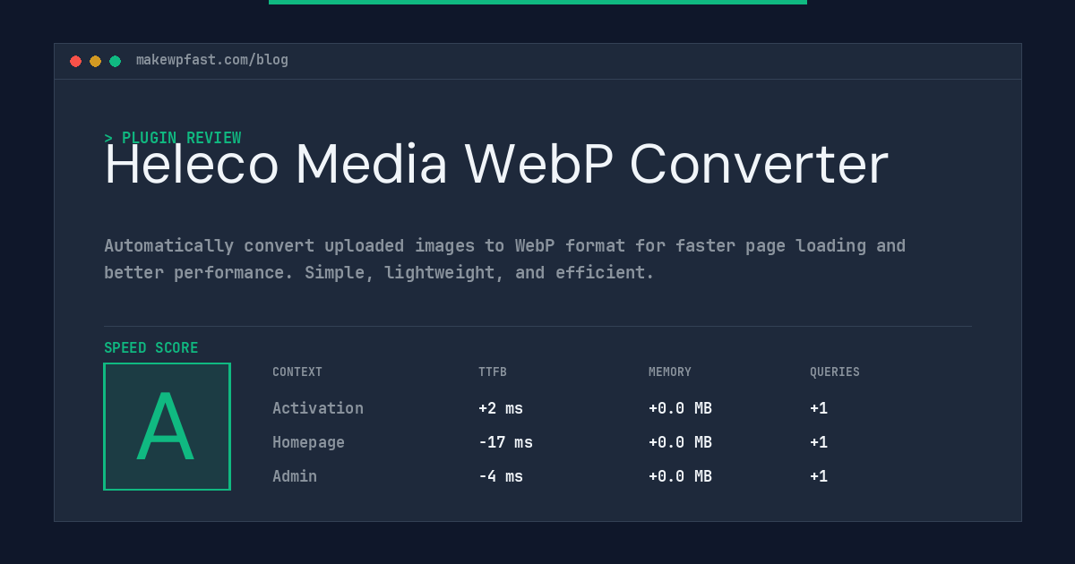 Heleco Media WebP Converter - MakeWPFast