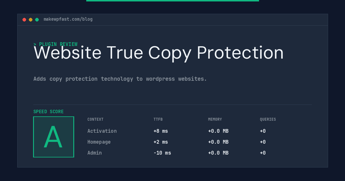 Website True Copy Protection - MakeWPFast