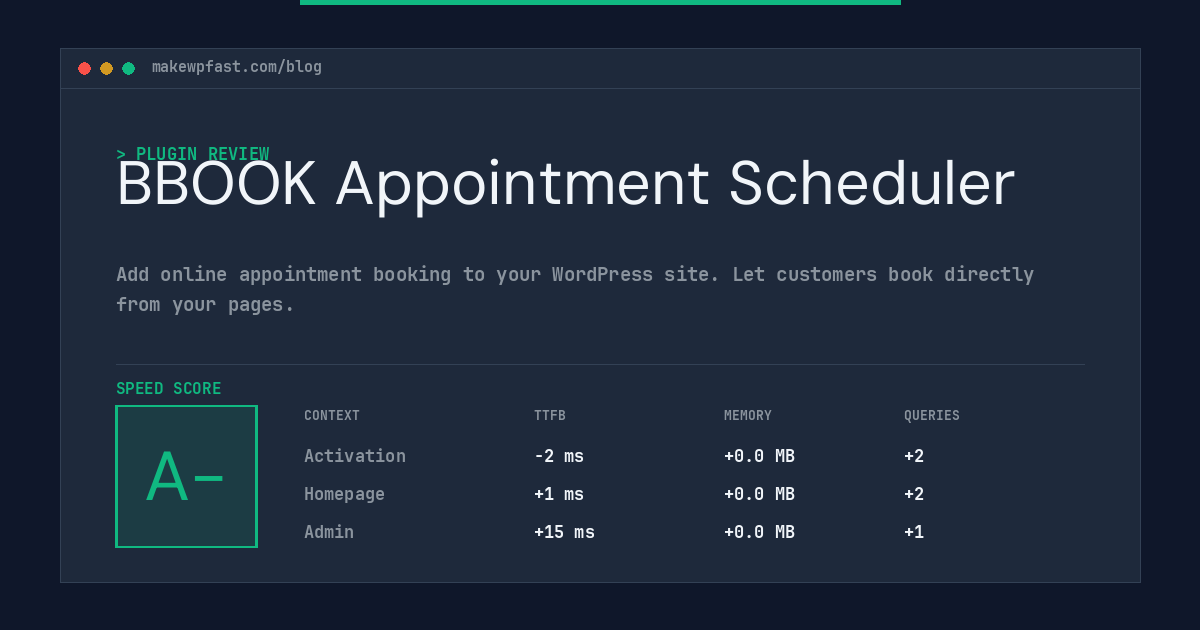 BBOOK Appointment Scheduler - MakeWPFast