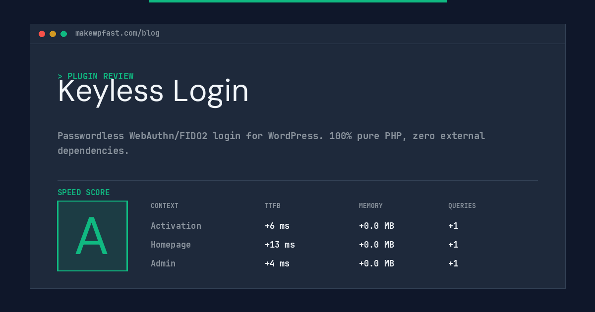 Keyless Login - MakeWPFast