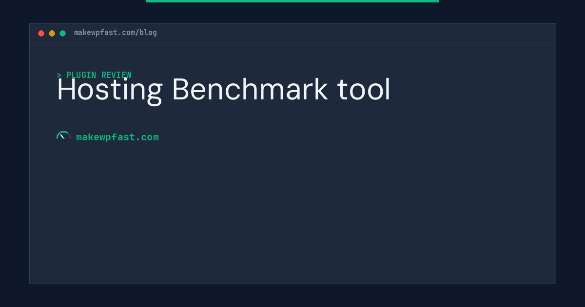 Hosting Benchmark tool - MakeWPFast