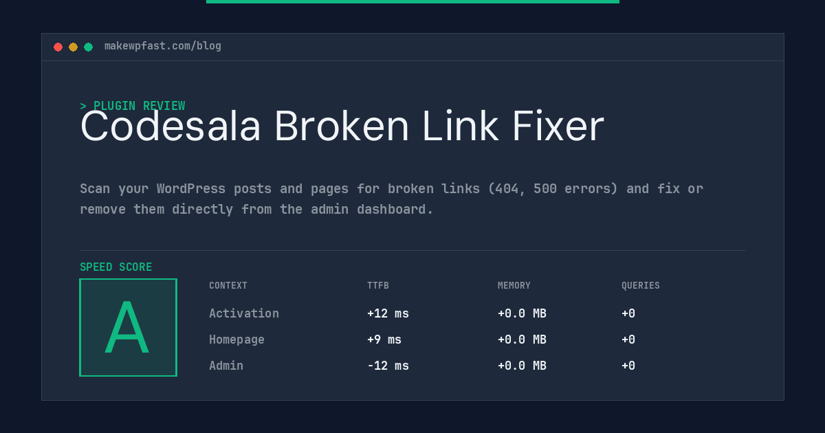 Codesala Broken Link Fixer - MakeWPFast