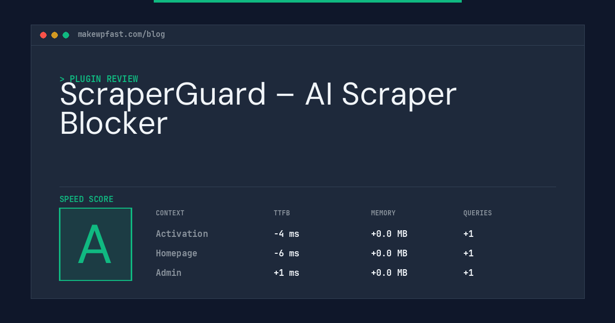 ScraperGuard – AI Scraper Blocker - MakeWPFast