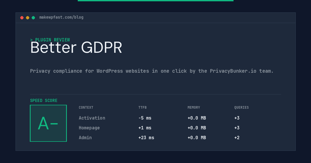 Better GDPR - MakeWPFast