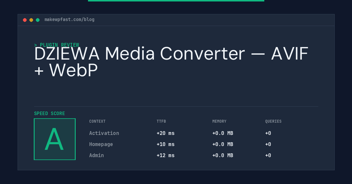 DZIEWA Media Converter — AVIF + WebP - MakeWPFast