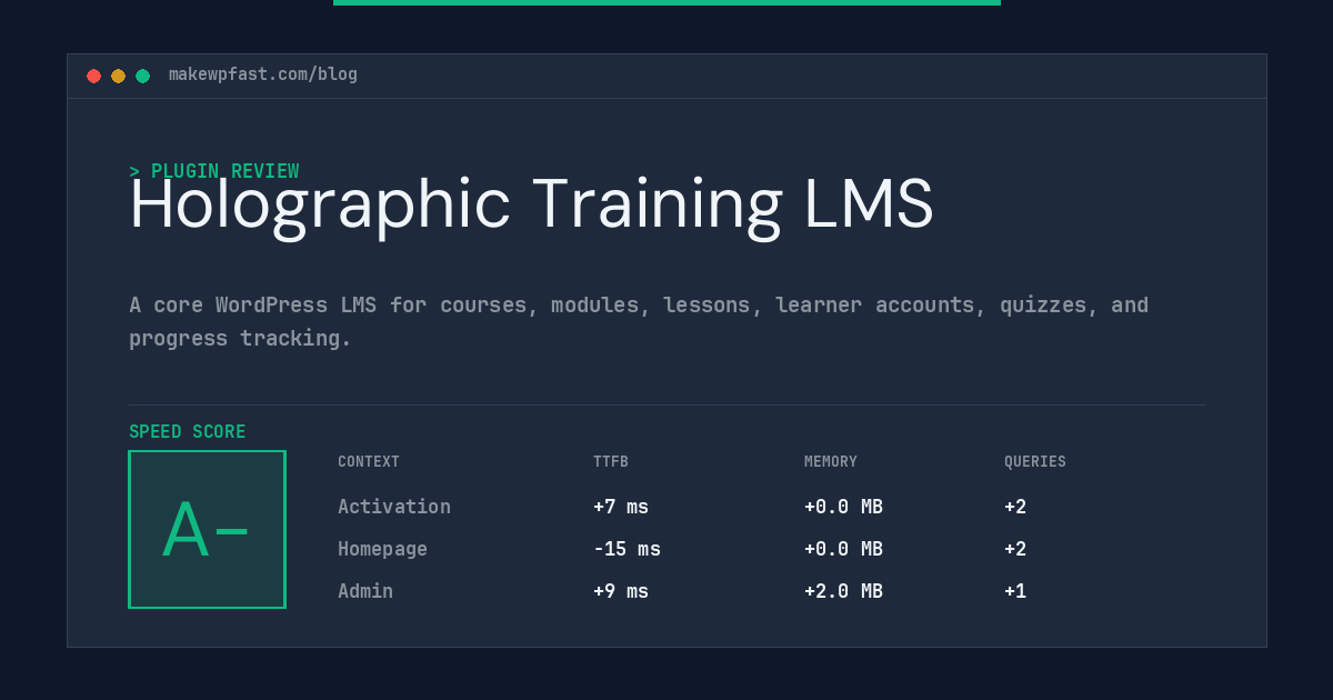 Holographic Training LMS - MakeWPFast