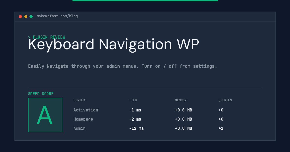 Keyboard Navigation WP - MakeWPFast