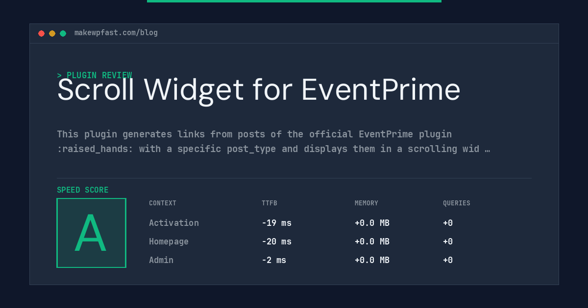 Scroll Widget for EventPrime - MakeWPFast
