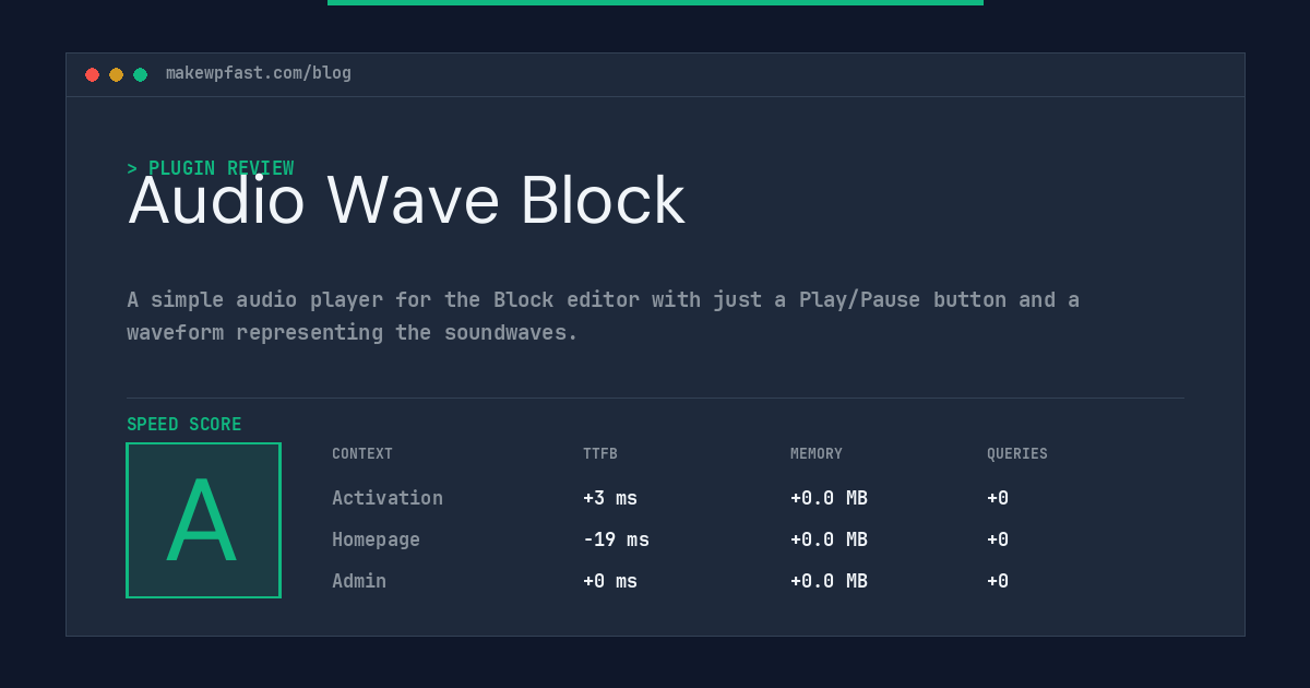 Audio Wave Block - MakeWPFast
