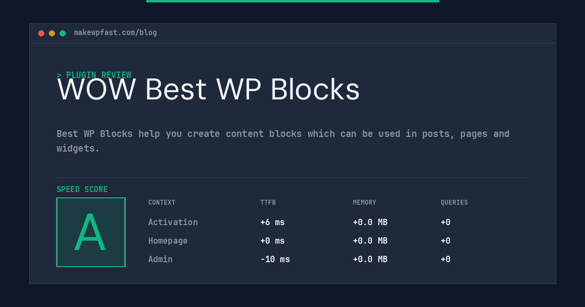 WOW Best WP Blocks - MakeWPFast