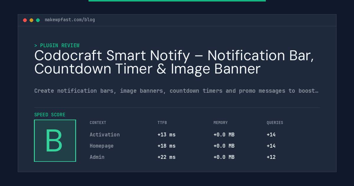 Codocraft Smart Notify – Notification Bar, Countdown Timer & Image Banner - MakeWPFast