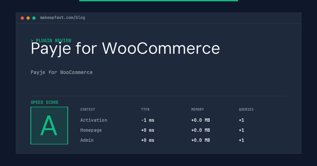 Payje for WooCommerce - MakeWPFast