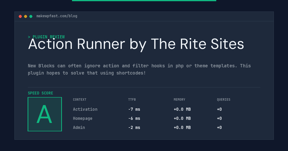 Action Runner by The Rite Sites - MakeWPFast