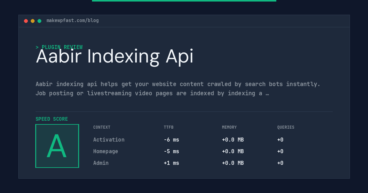 Aabir Indexing Api - MakeWPFast