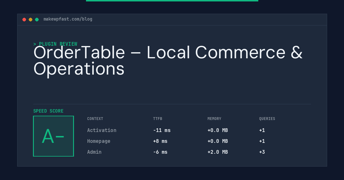 OrderTable – Local Commerce & Operations - MakeWPFast