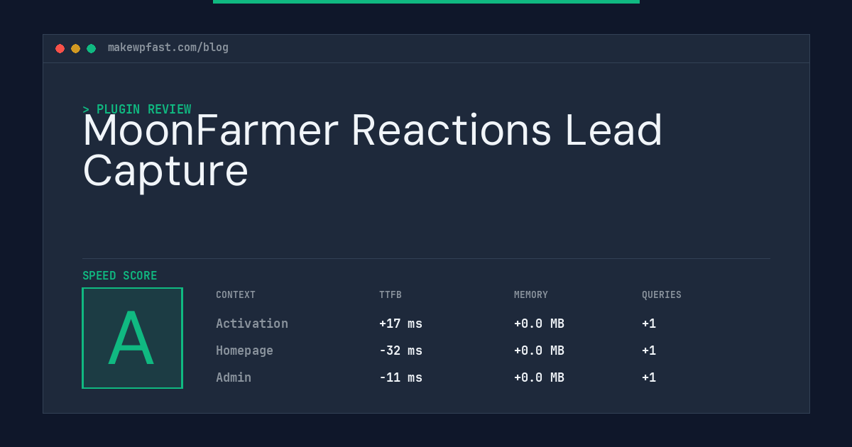 MoonFarmer Reactions Lead Capture - MakeWPFast