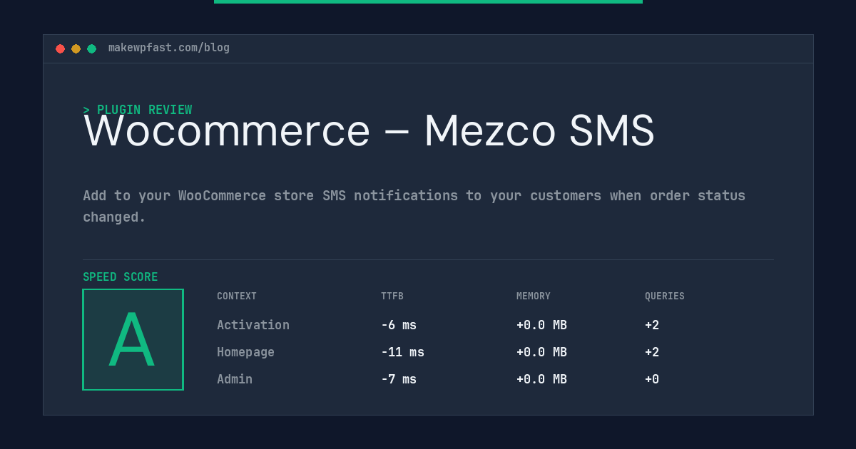 Wocommerce – Mezco SMS - MakeWPFast