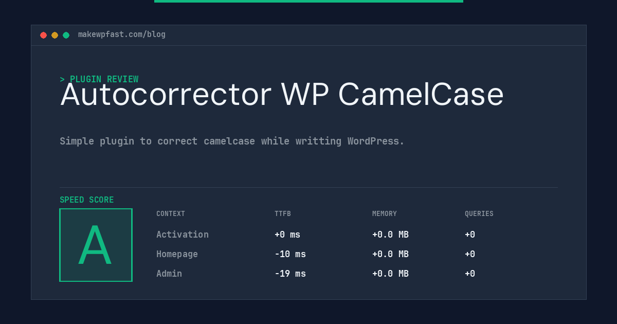 Autocorrector WP CamelCase - MakeWPFast