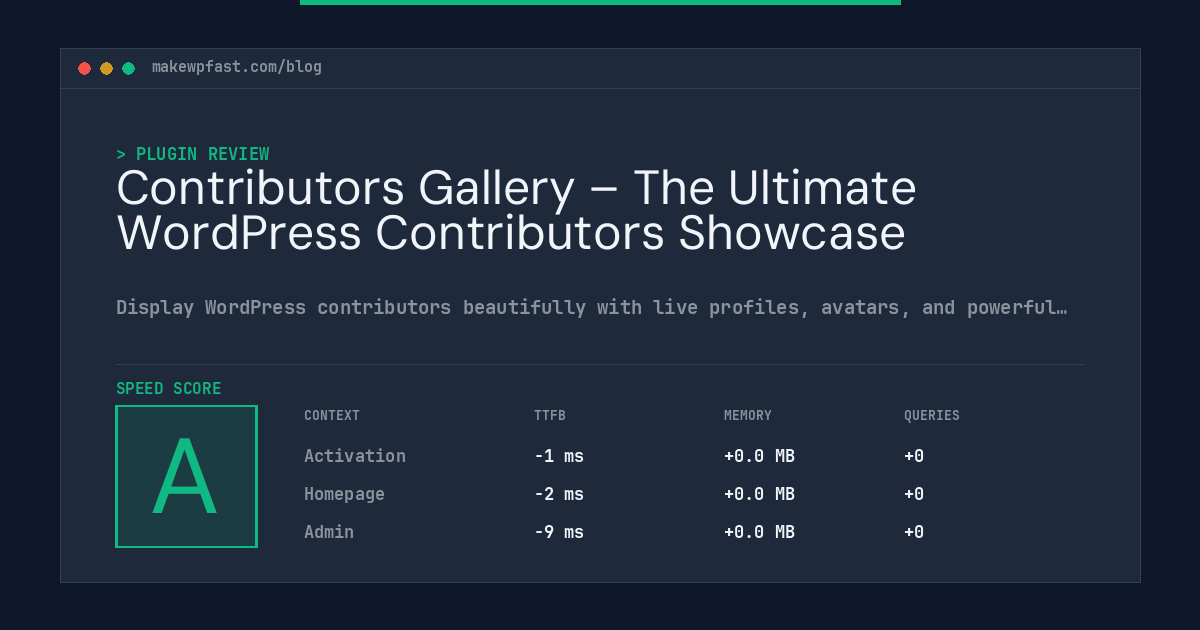 Contributors Gallery – The Ultimate WordPress Contributors Showcase - MakeWPFast