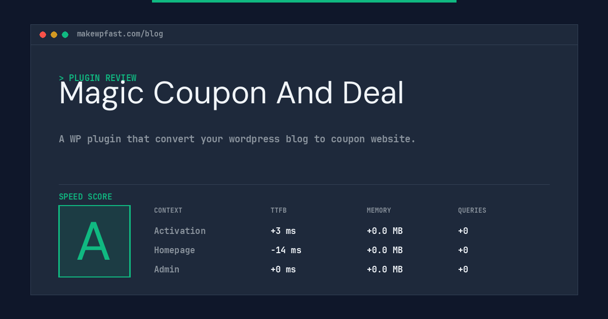 Magic Coupon And Deal - MakeWPFast