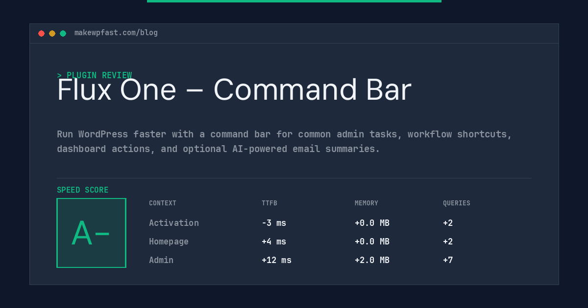 Flux One – Command Bar - MakeWPFast