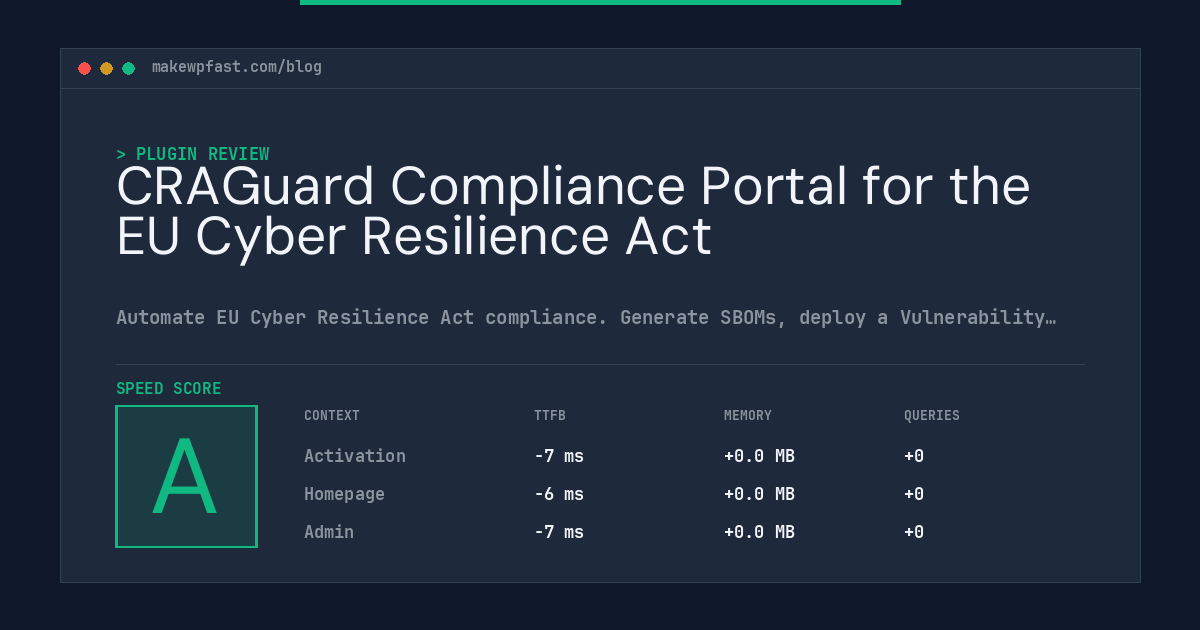 CRAGuard Compliance Portal for the EU Cyber Resilience Act - MakeWPFast