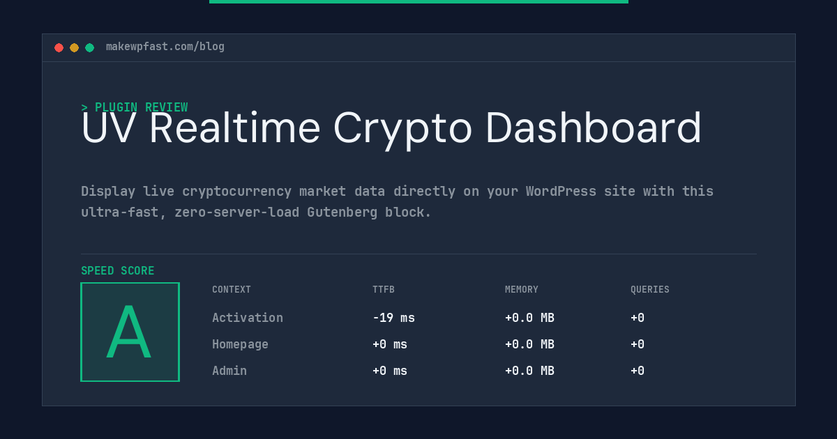 UV Realtime Crypto Dashboard - MakeWPFast