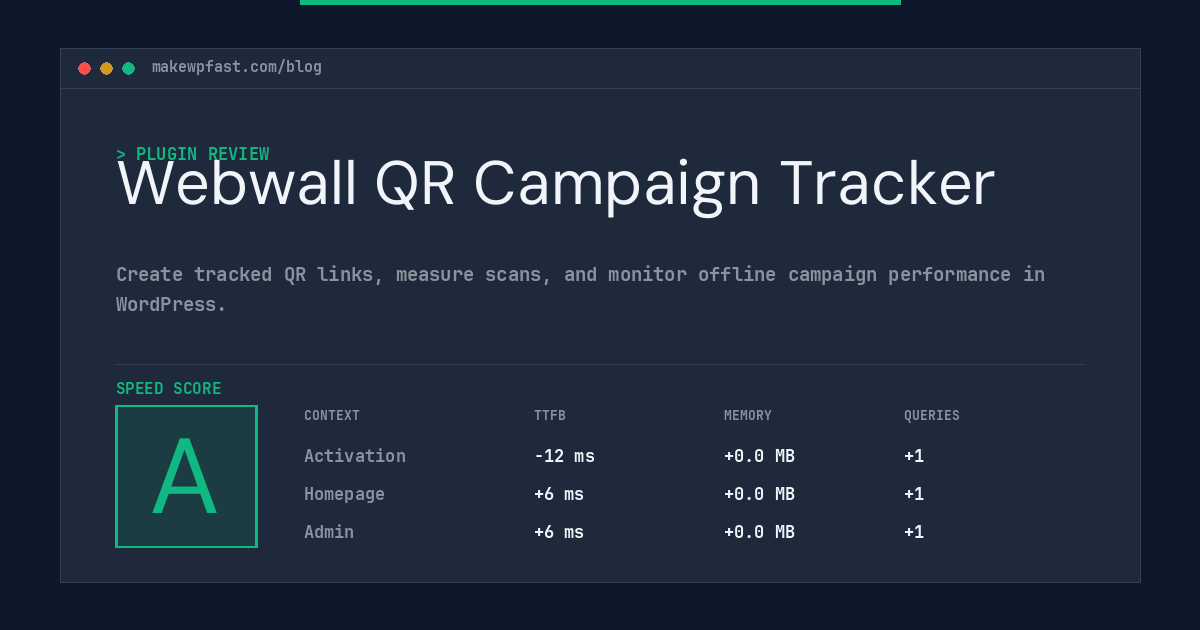 Webwall QR Campaign Tracker - MakeWPFast