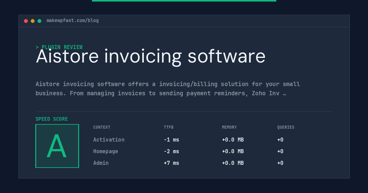 Aistore invoicing software - MakeWPFast
