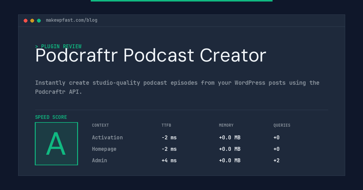 Podcraftr Podcast Creator - MakeWPFast
