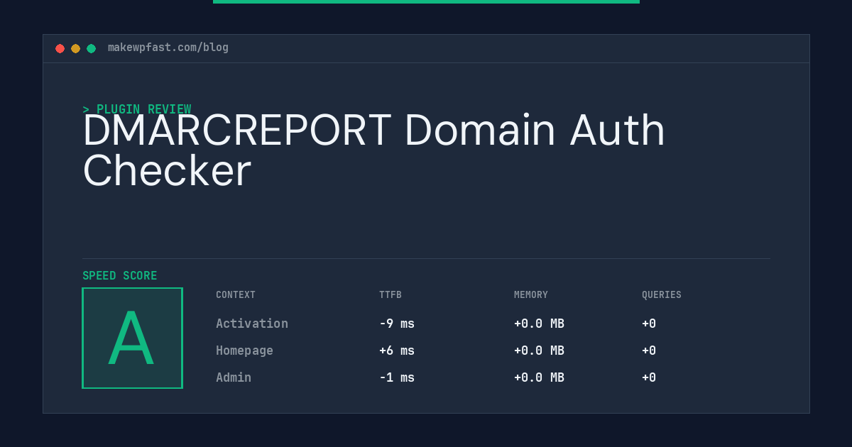 DMARCREPORT Domain Auth Checker - MakeWPFast