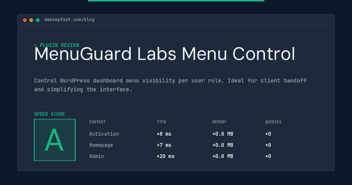 MenuGuard Labs Menu Control - MakeWPFast