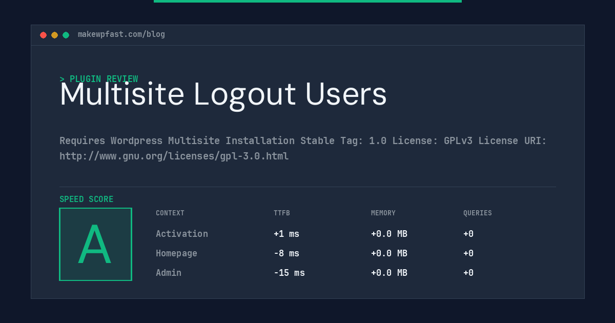 Multisite Logout Users - MakeWPFast