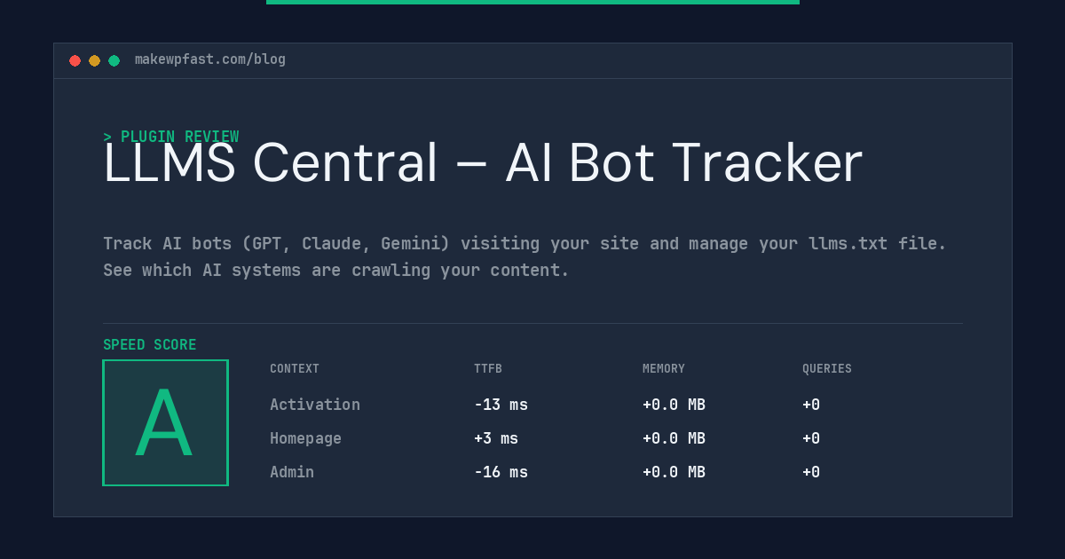 LLMS Central – AI Bot Tracker - MakeWPFast