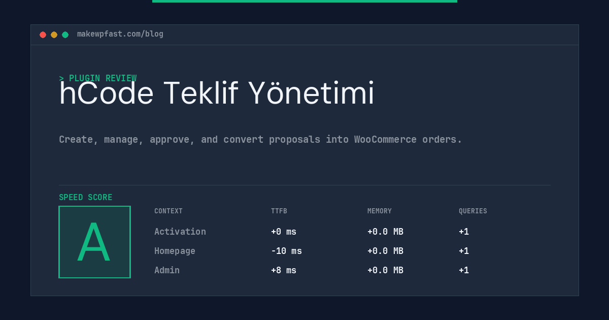 hCode Teklif Yönetimi - MakeWPFast