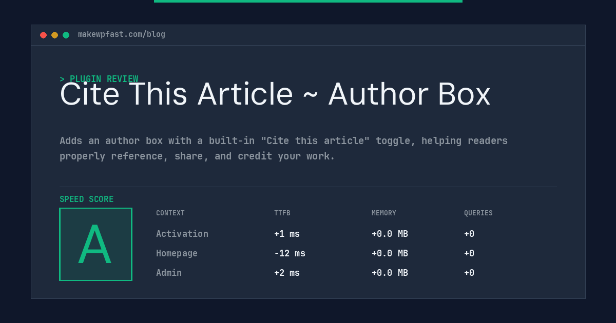 Cite This Article ~ Author Box - MakeWPFast