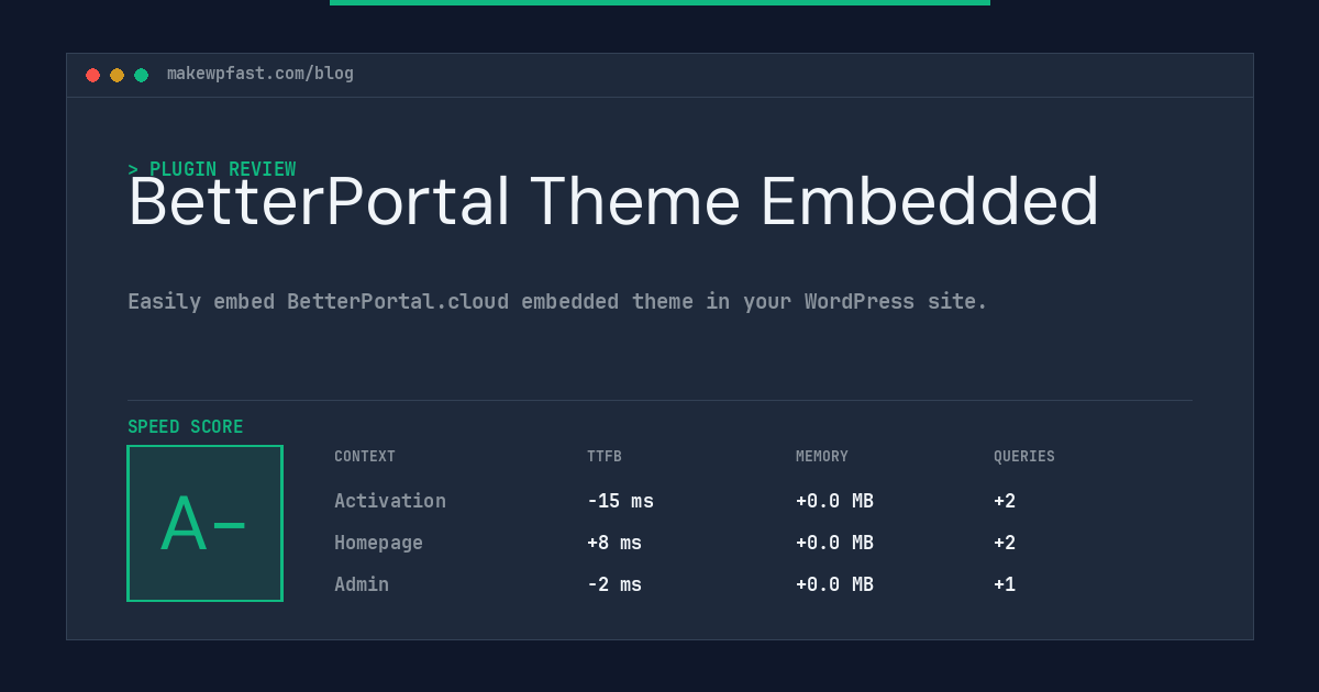 BetterPortal Theme Embedded - MakeWPFast