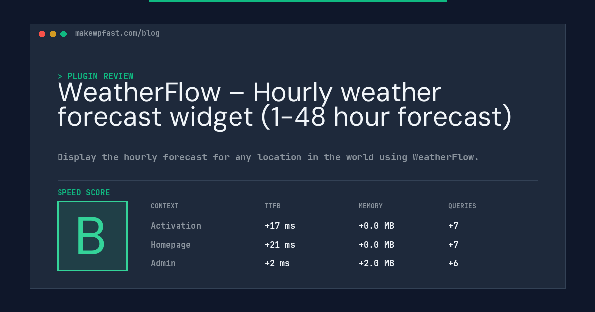 WeatherFlow – Hourly weather forecast widget (1-48 hour forecast) - MakeWPFast