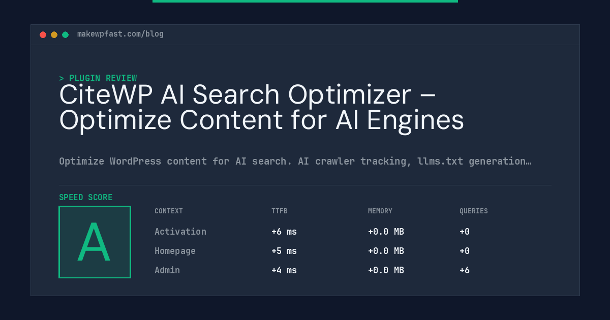 CiteWP AI Search Optimizer – Optimize Content for AI Engines - MakeWPFast